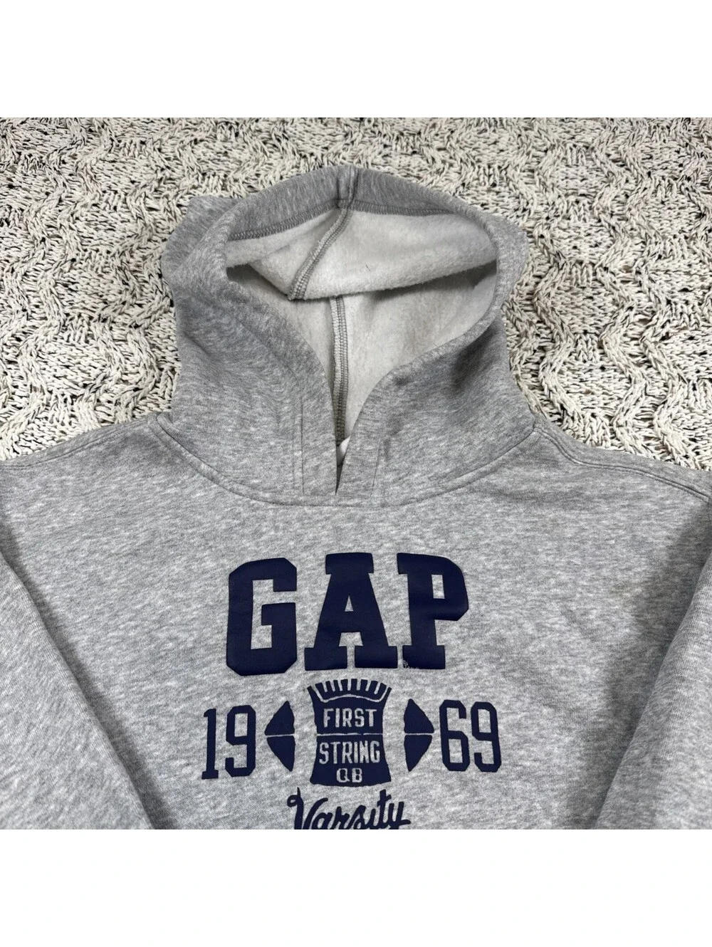 Gap Kids Original 1969 Hoodie Size S 7/8 Gray Pullover Logo Sweatshirt